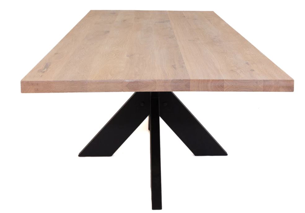 Castleline Oak Dining Table with Metal Legs