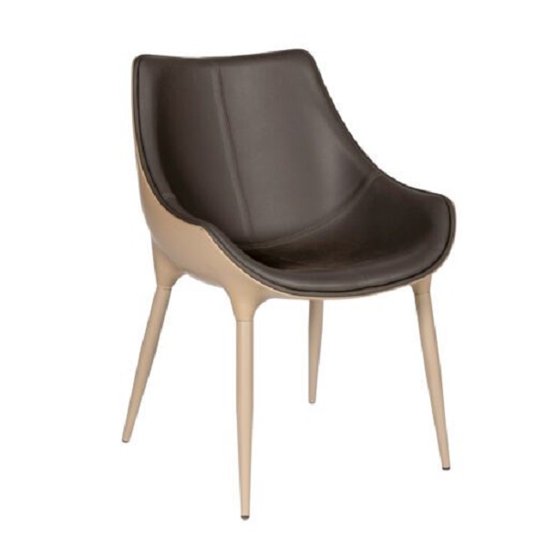 Cavallino Taupe Shell Dining Chair - Dark Grey