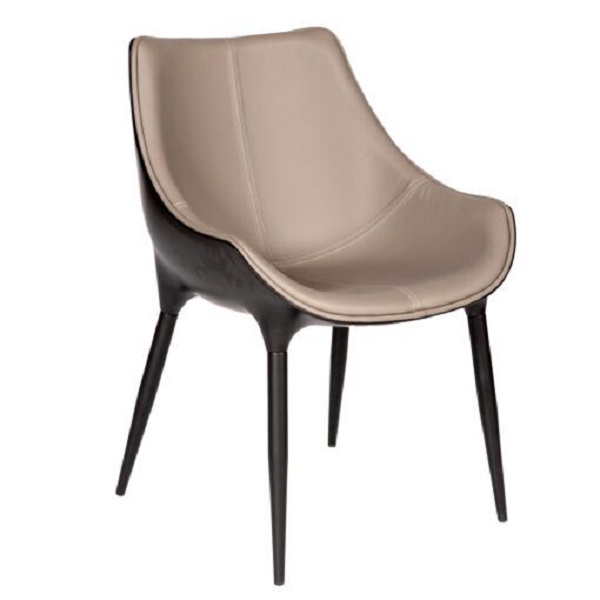 Cavallino Taupe Shell Dining Chair - Light Grey PU