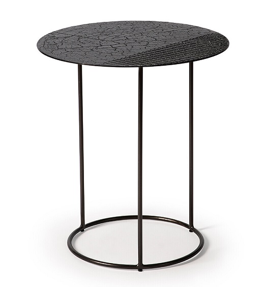 Celeste Lava Linear Black Side Table