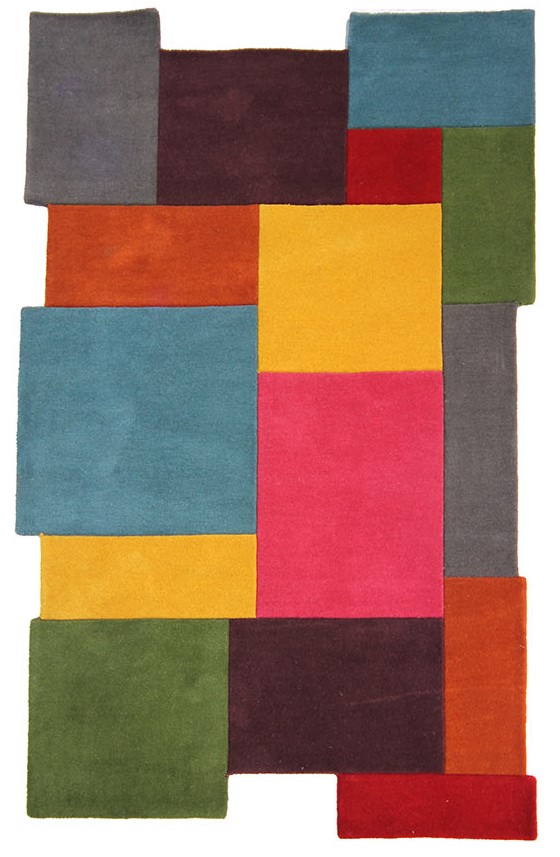 Abstract Collage Multi Rug