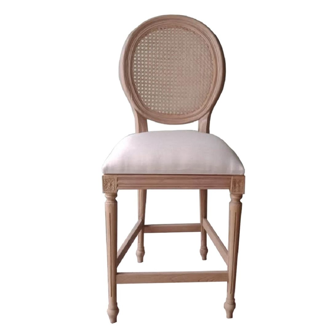 Sofia Rattan Balloon Back Counter Stool in All Rustic Brown