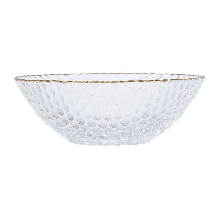 Glass cereal bowl with golden thread