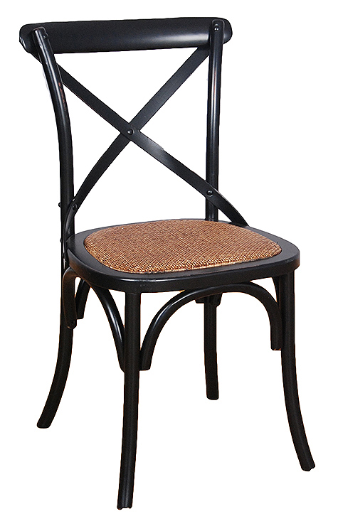 Cross Back Dining Chair- Black
