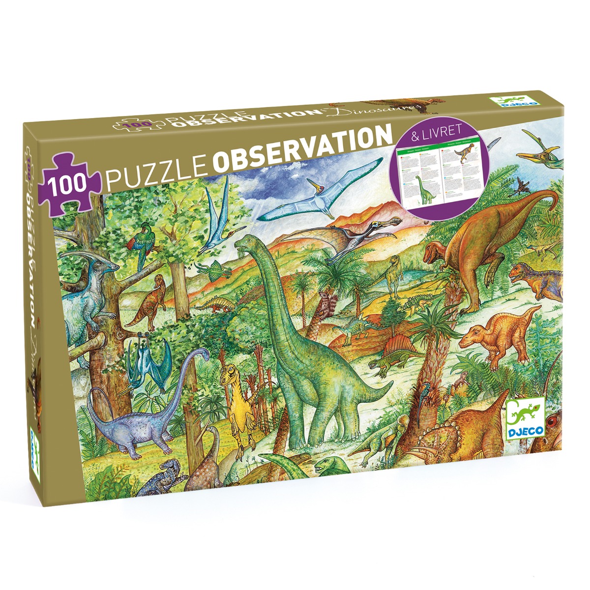 Dinosaurs 100 piece puzzle & booklet (Age +5)