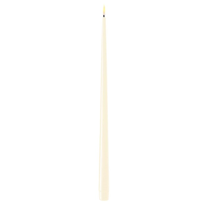 Cream LED Shiny Dinner Candle 38cm (Set of 2)