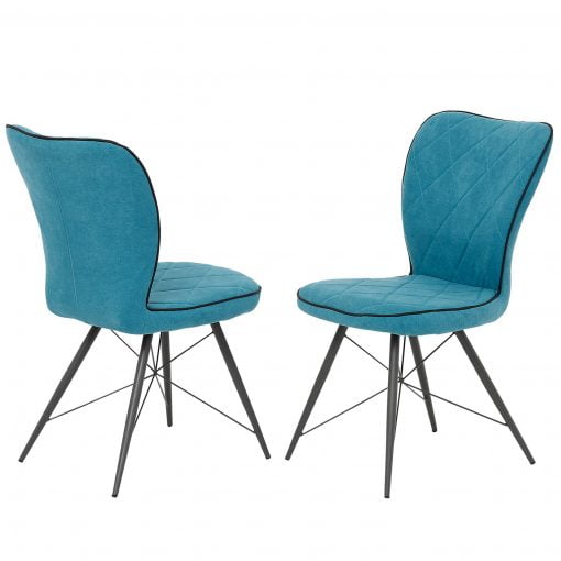 Emilio fabric dining chair in teal