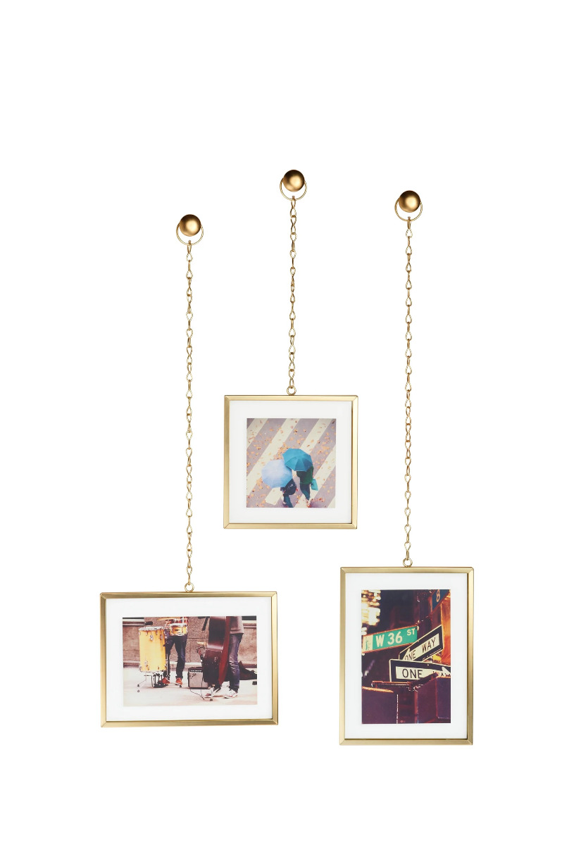 Fotochain Picture Frame Set of 3 Matte Brass