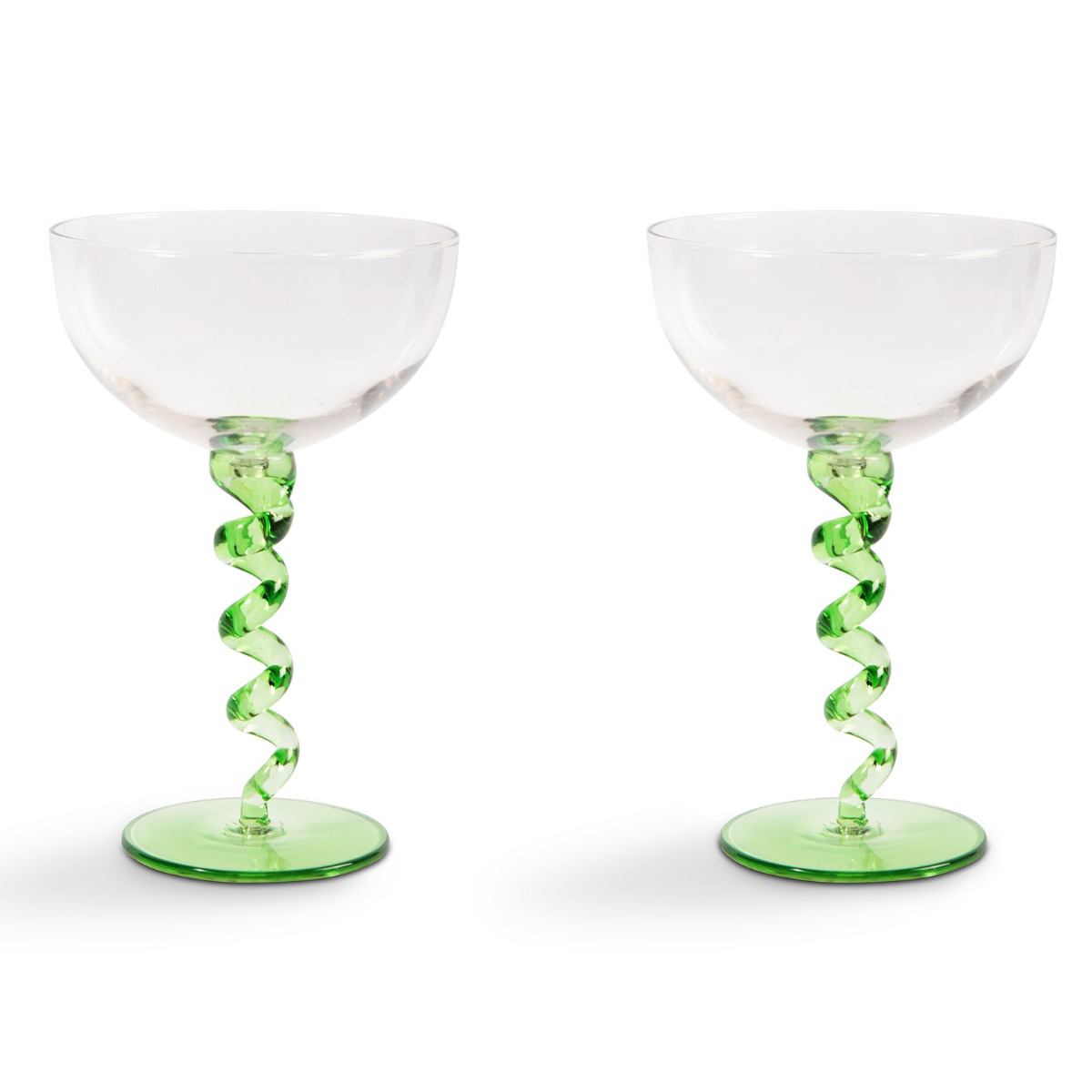 Coupe Ice Spiral Green set of 2