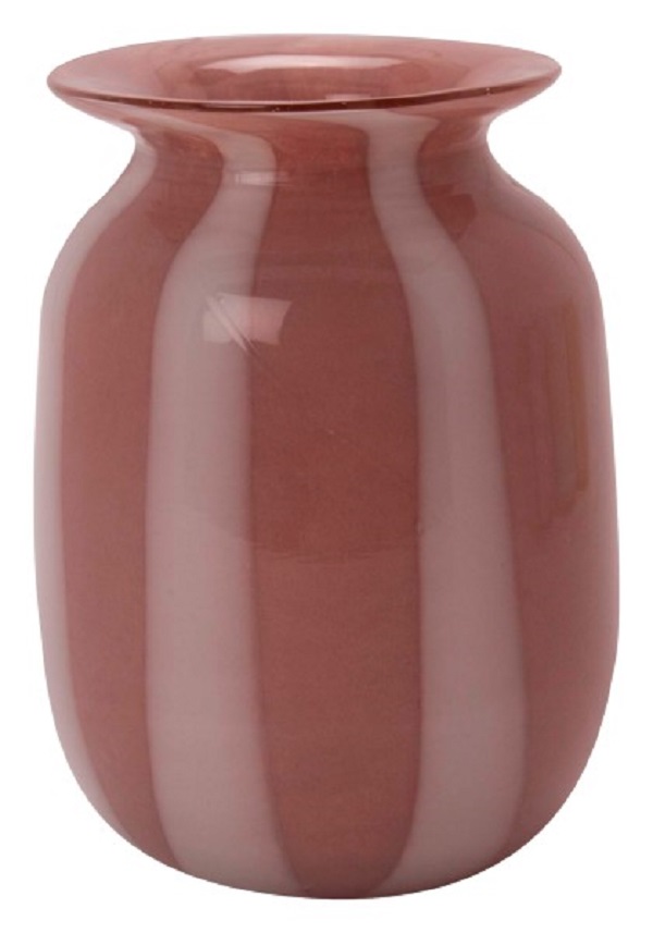 Vase -Candy-White/Old Rose D12xH18cm