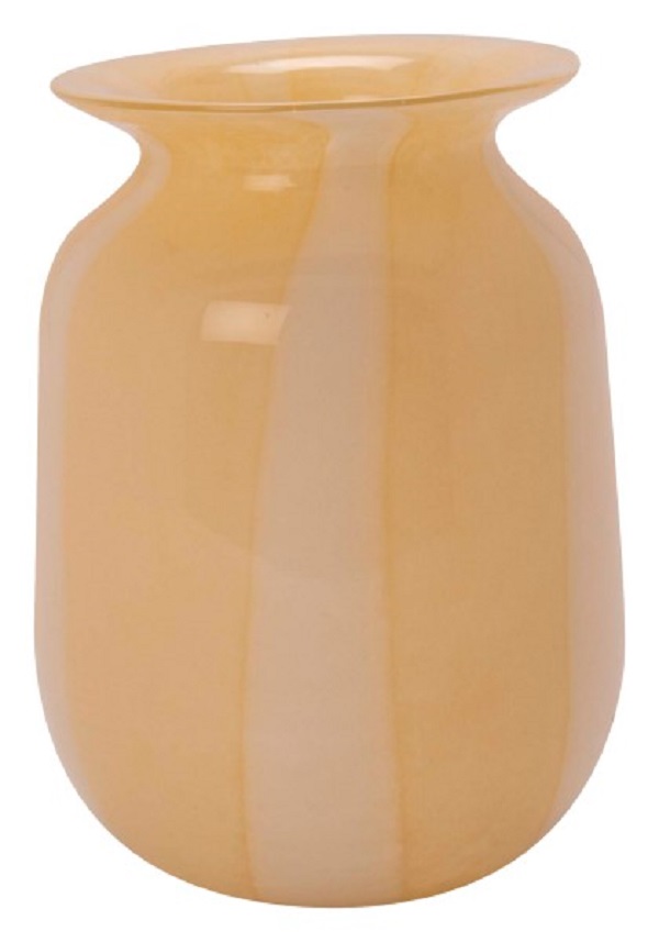 Vase- Light yellow/White D12xH18cm