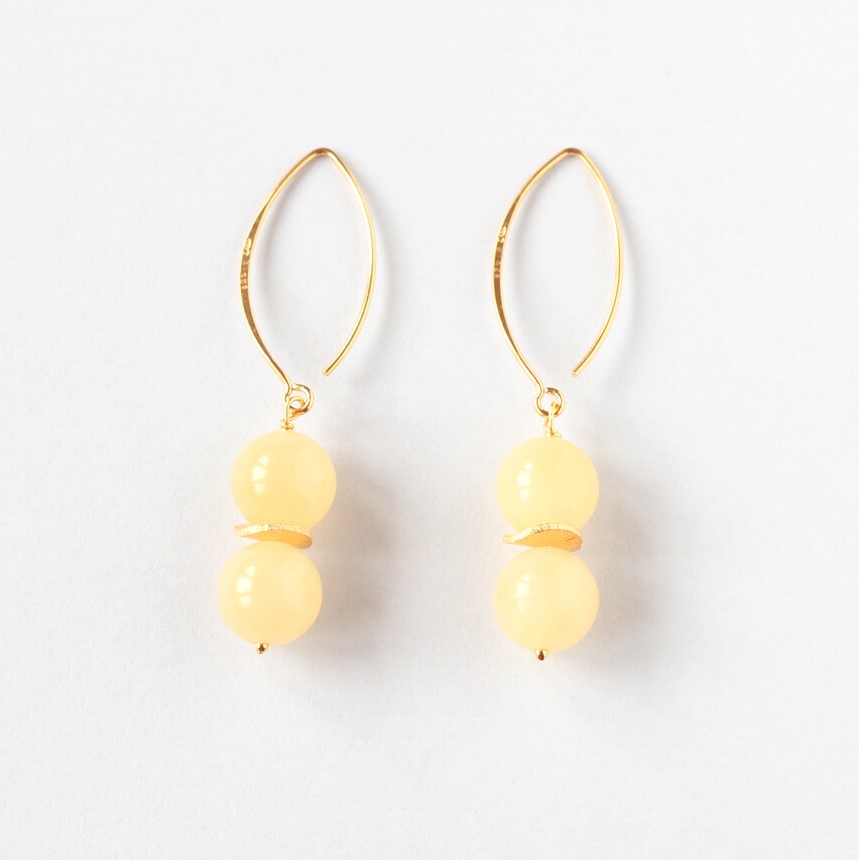 Yellow Jade Gold V. Long Earrings