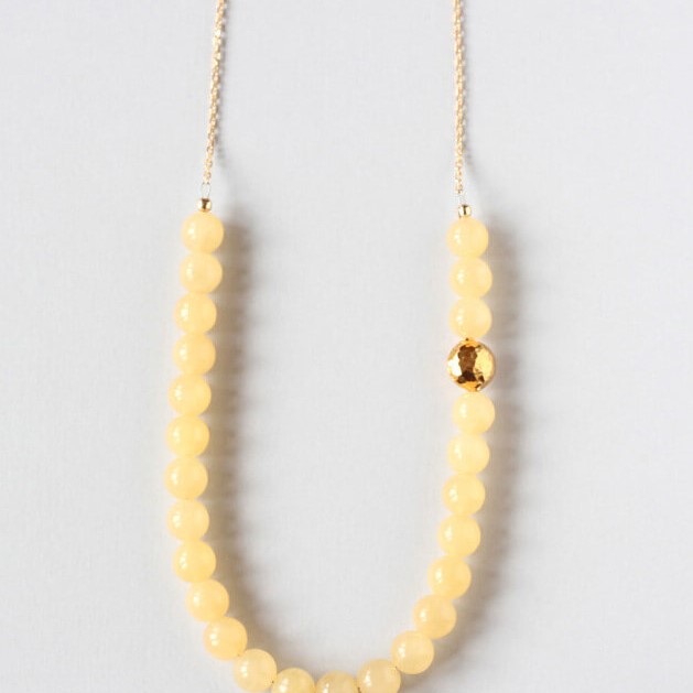 Yellow Jade Gold Chain Necklace