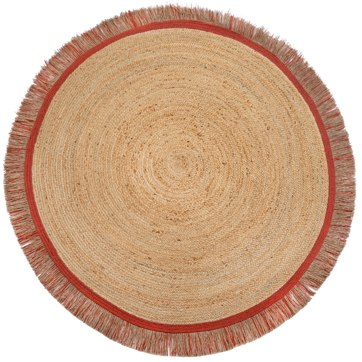 Kahana Jute Circular Rug Terracotta 180cm