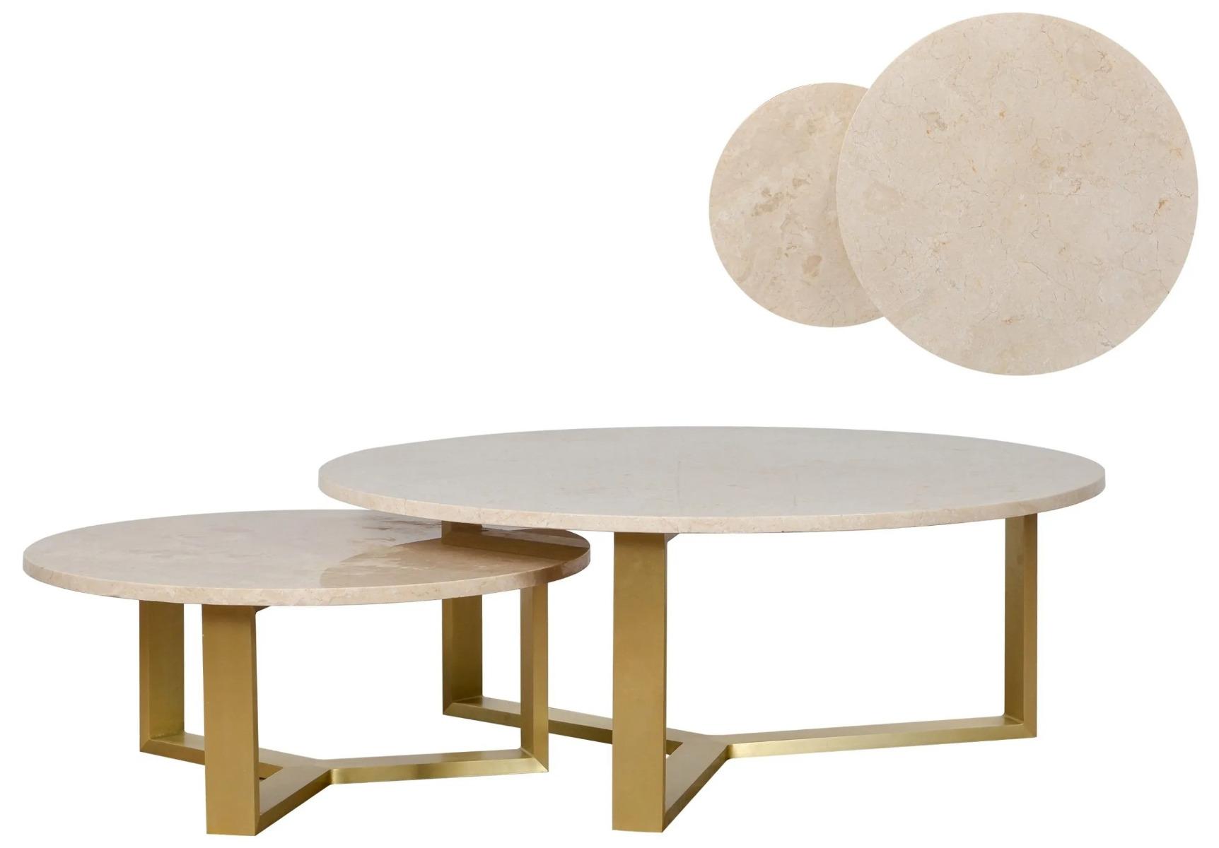 Leo Coffee Table Set with Marble Top