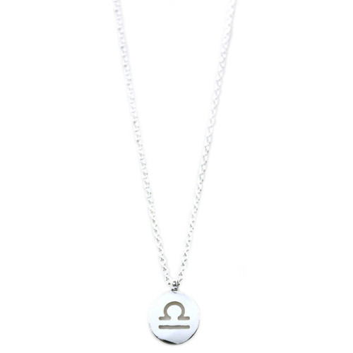 Star Sign Silver Necklace- Libra