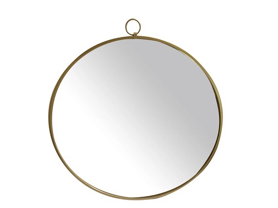 Linden Large Gold Round Mirror