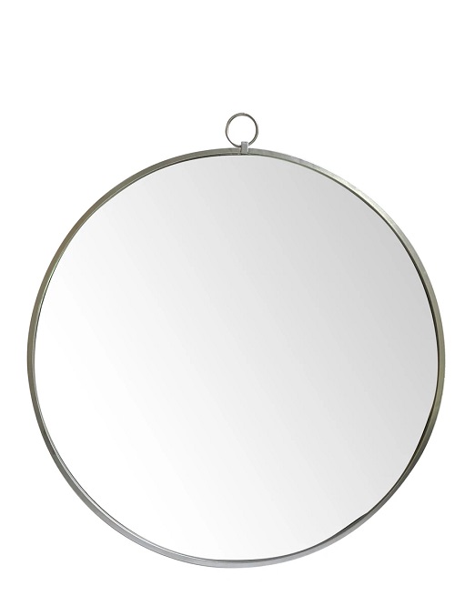 Linden Small Silver Round Mirror
