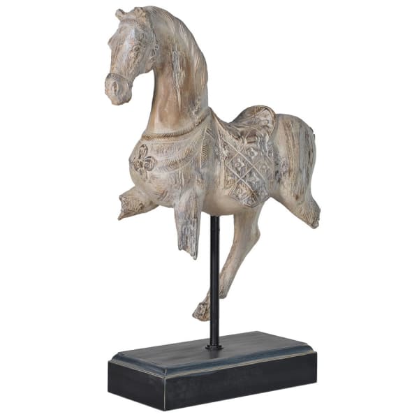 Chinese White Horse On Stand Ornament