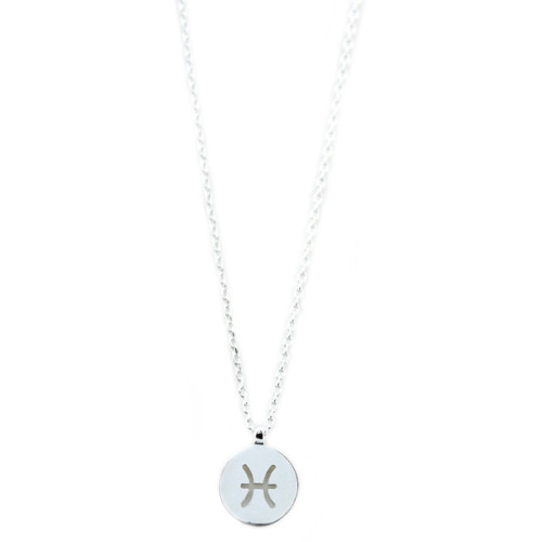 Star Sign Silver Necklace- Pisces