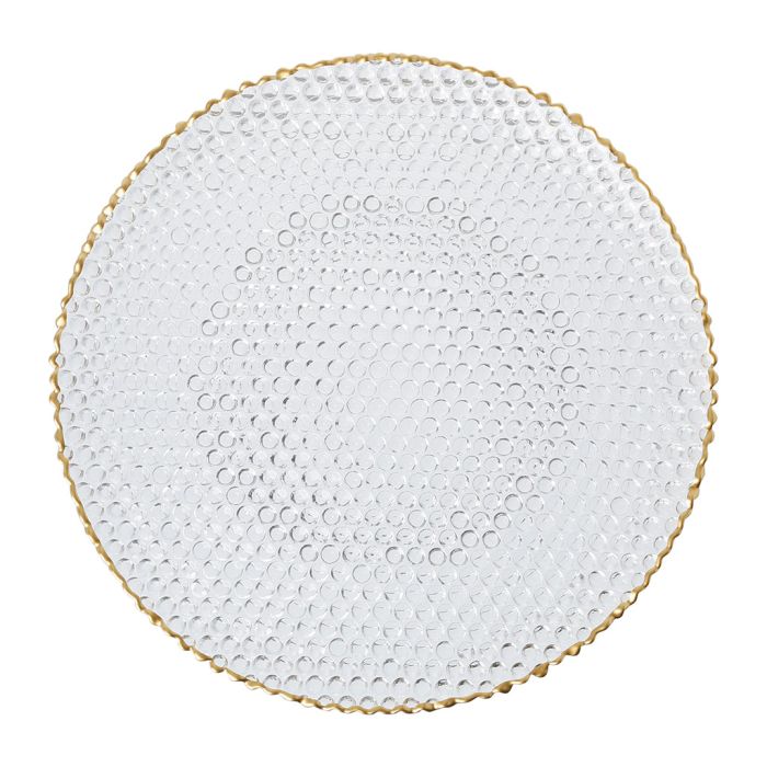 Glass dish with golden thread