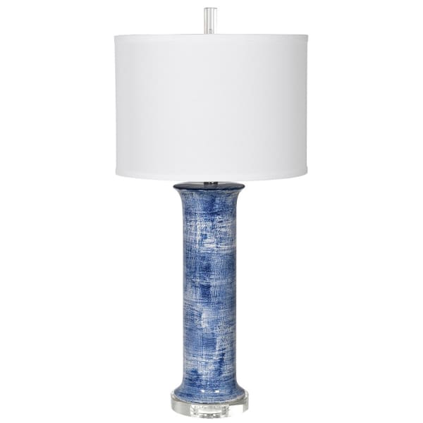 Navy Patterned Table Lamp
