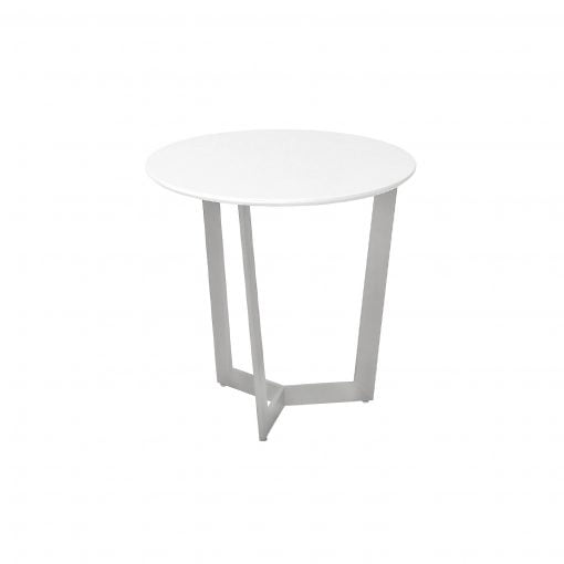 Salconi white high gloss round end table