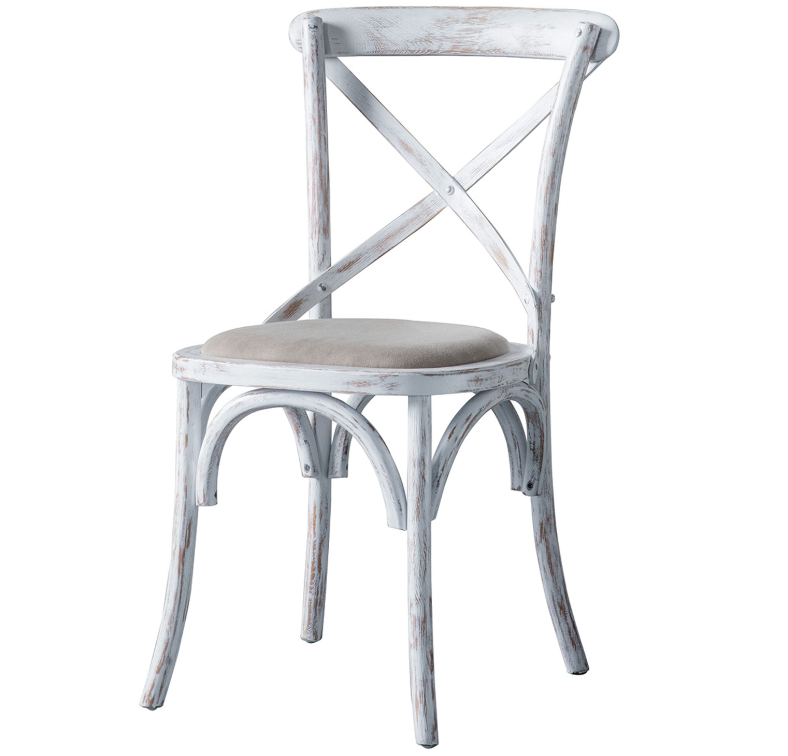 Cafe Dining Chair in White set of 2