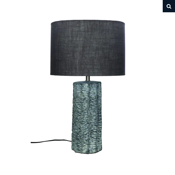 RUSSEL - table lamp - earthenware / linen - DIA 38 x H 66 cm - dark grey