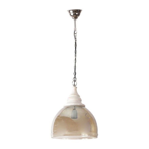 Hanging Lamp Smoked Glass Dome
