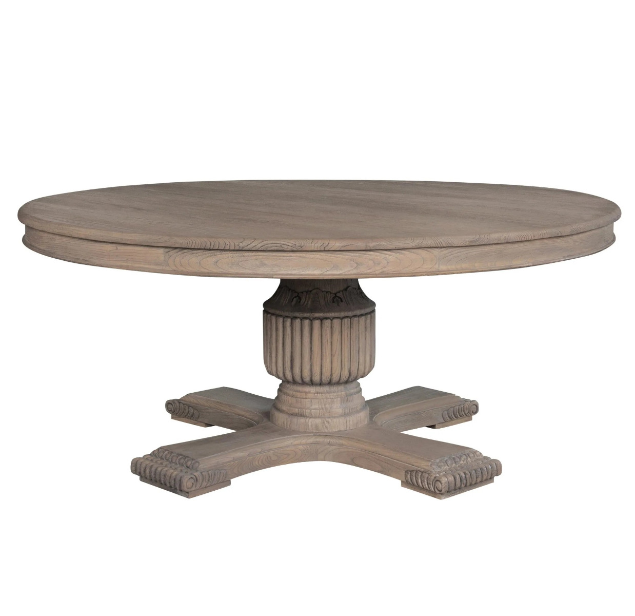 Sofia Dining Table Round in All Rustic Brown