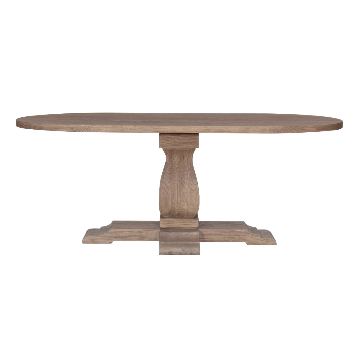 Sofia Oval Dining Table in All Rustic Brown 200cm