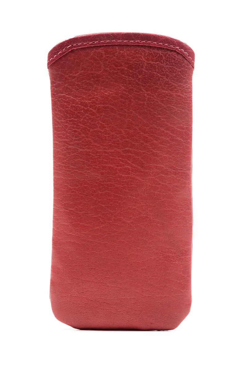 Sunglasses Pouch Red Leather