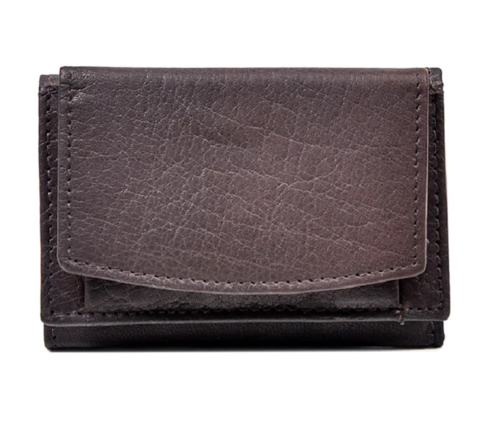 Tri Fold Wallet Brown Leather