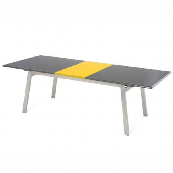  Vestina Extendable Grey/Yellow High Gloss Table